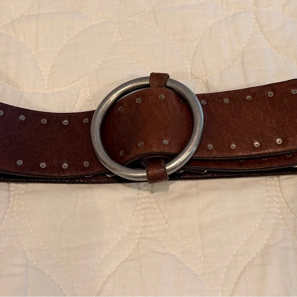 J. Crew Brown Leather Belt with Silver Buckle - Picture 2 of 5